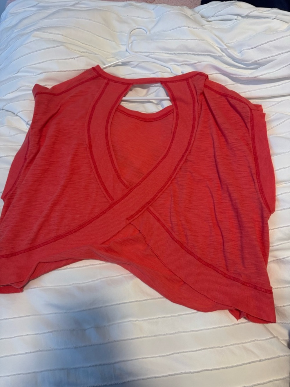 Free People Coral Red Sleeveless Tank Top - Picture 3 of 3